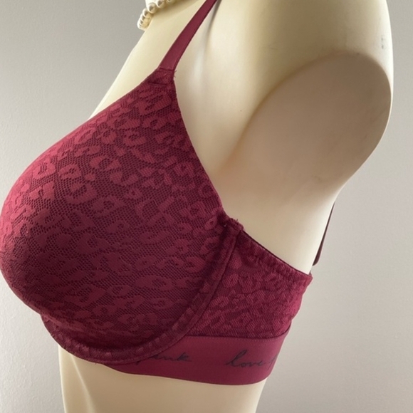 Victoria's Secret Burgundy Lace Bra 36DD - Picture 6 of 7